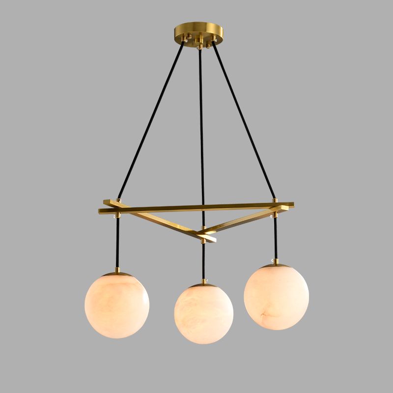 Alabaster Modern Round Ball Chandelier