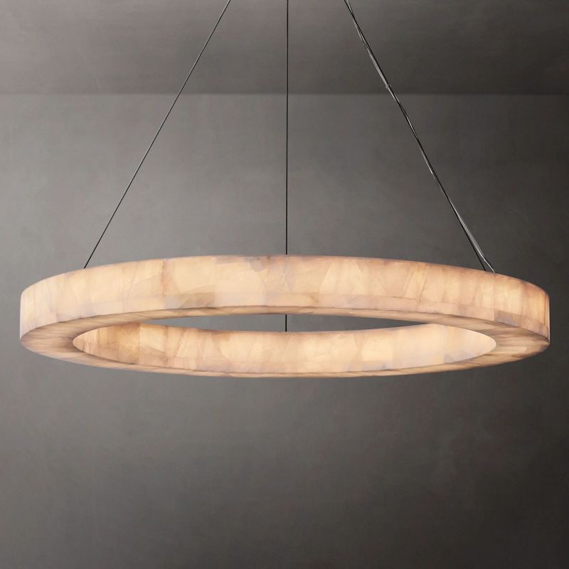 Alabaster Ezreal Round Chandelier 40"