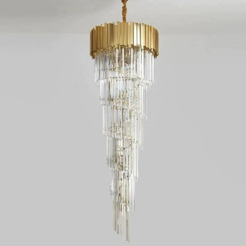 Bourbons Louis 2-Story Crystal Round Chandelier