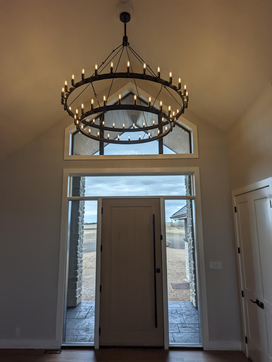 Camia 2-Tier Filament Round Chandelier<38"-73">