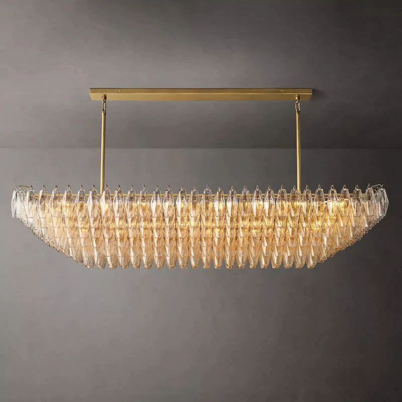 Dezeen Tiered Rectangle Chandelier 74"