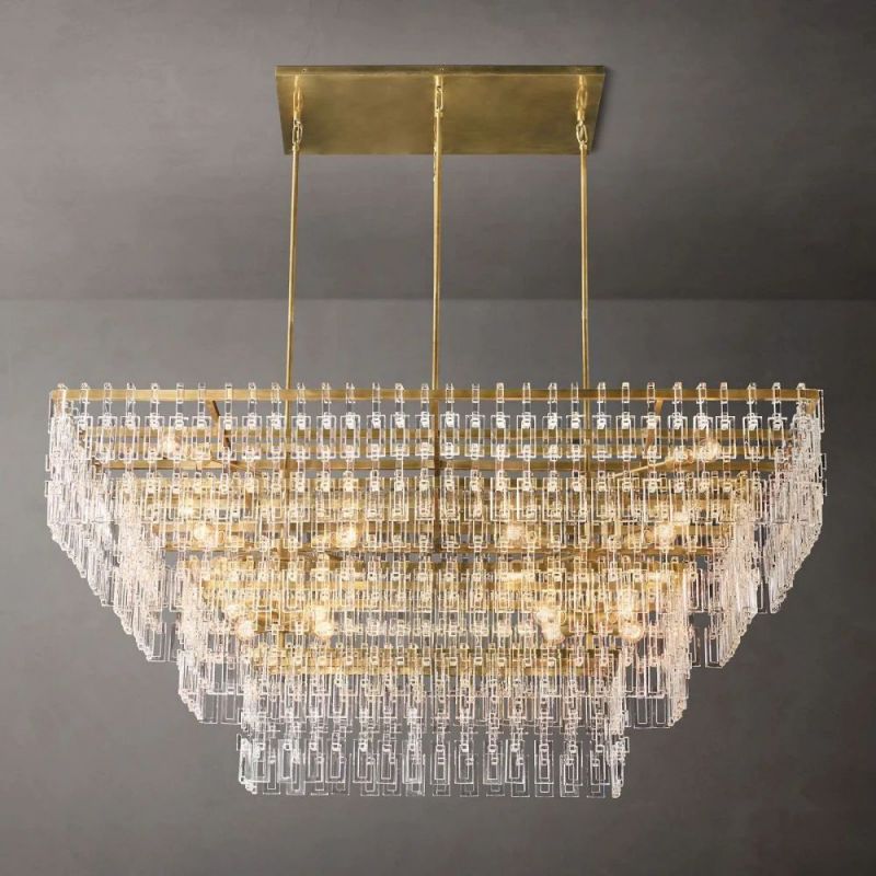 Ikun 4-Tier Rectangle Chandelier 72"