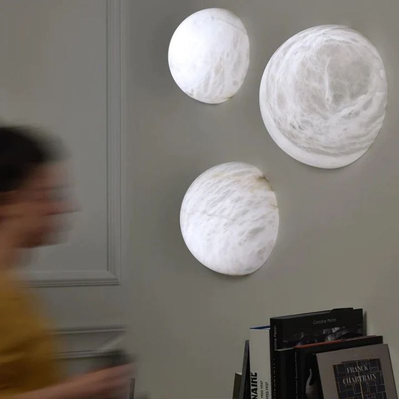 Alabaster Hemisphere Wall Sconce