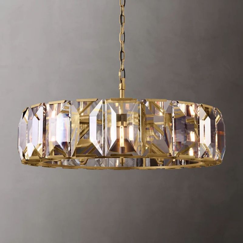 Multicolor Crystal Round Chandelier 43"