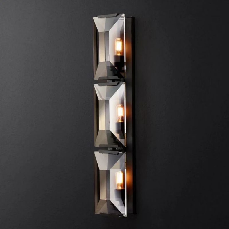 Multicolor Crystal Triple Sconce 32"H