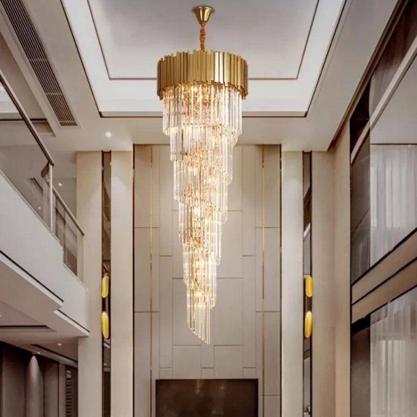 Ryan Golden Modern Crystal Chandelier