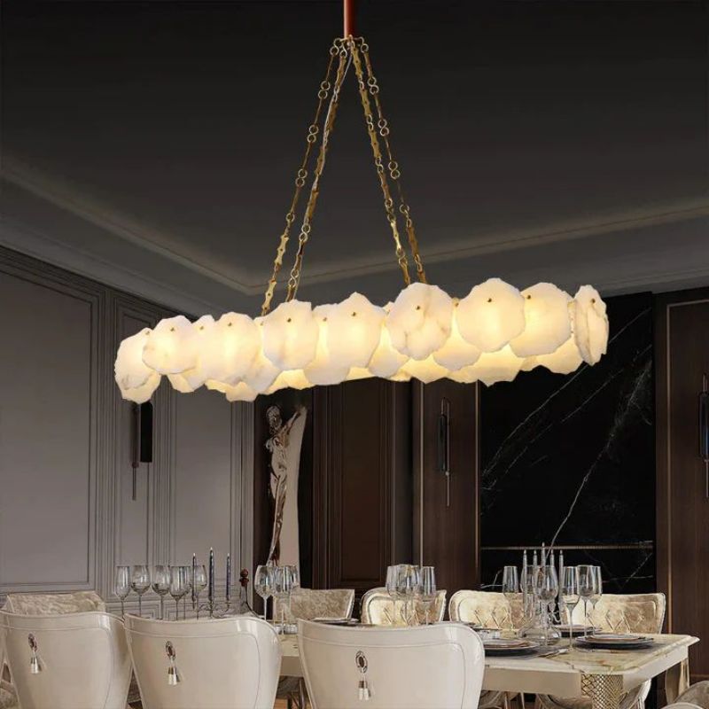 Usmisa Alabaster Chain Linear Chandelier