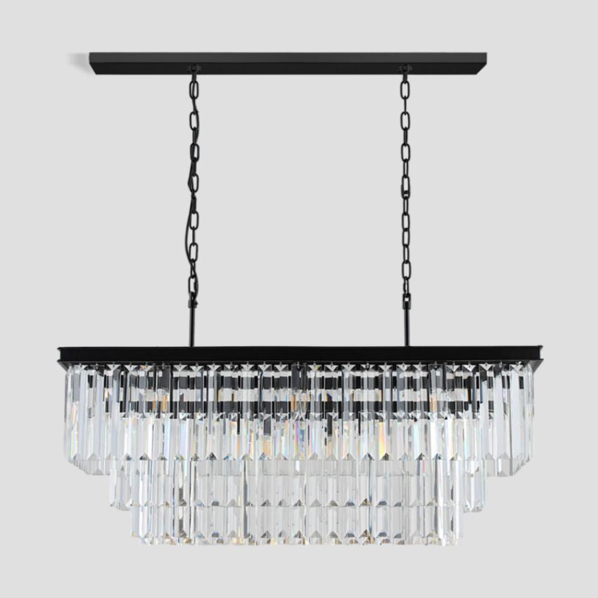 Ryan 3-Tier Rectangular Crystal Chandelier