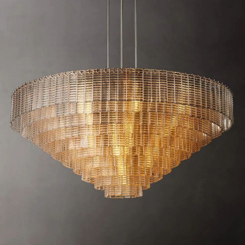 Sherlock Clear Glass Round Chandelier 65"