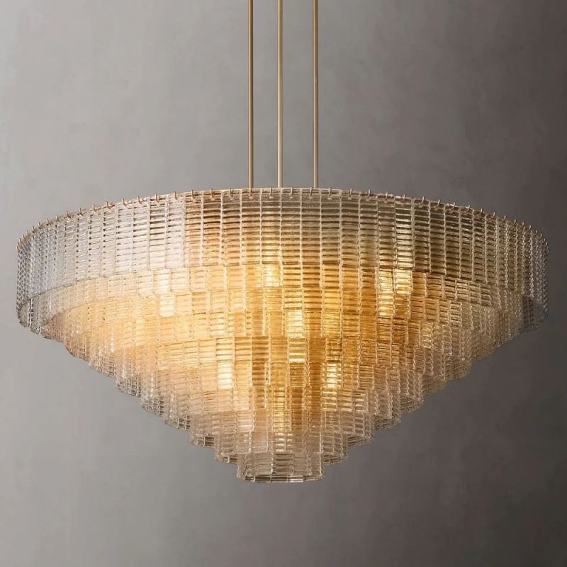 Sherlock Clear Glass Round Chandelier 65"