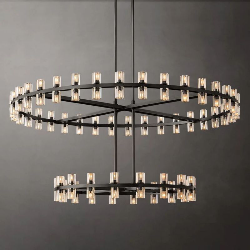 Tara Led Round Two-Tier Chandelier 60"